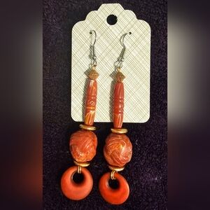 Elegant Red Beaded Earrings